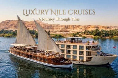 Luxury Nile cruise boat layout view with swimming pool