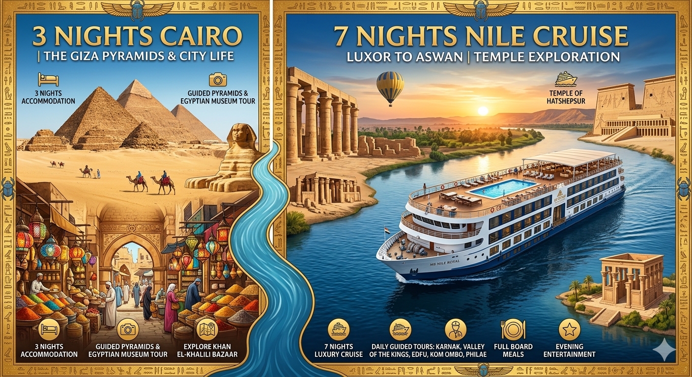3 Nights Cairo 7 Nights Nile Cruise